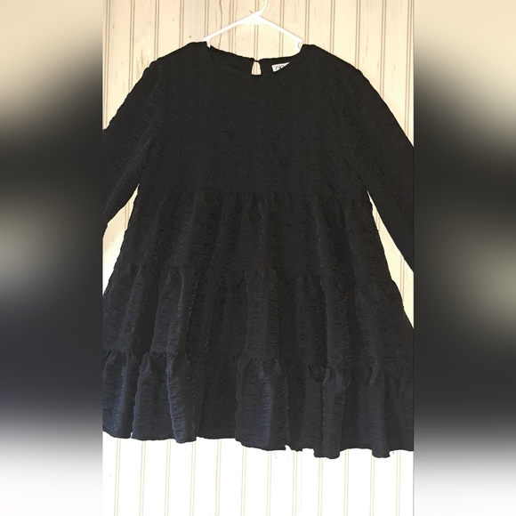 Zara Black Textured Mini Dress - Picture 7 of 14